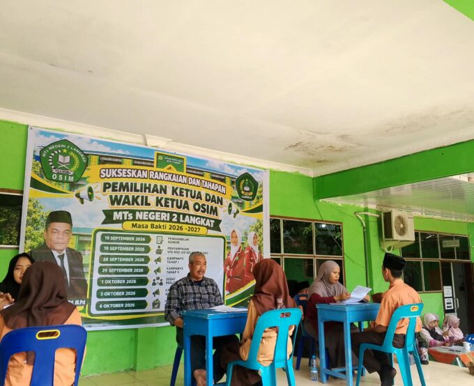 Seleksi Calon Pemimpin Muda, MTsN 2 Langkat Gelar Wawancara Lima Pasangan Calon Ketua dan Wakil Ketua OSIM Periode 2026–2027